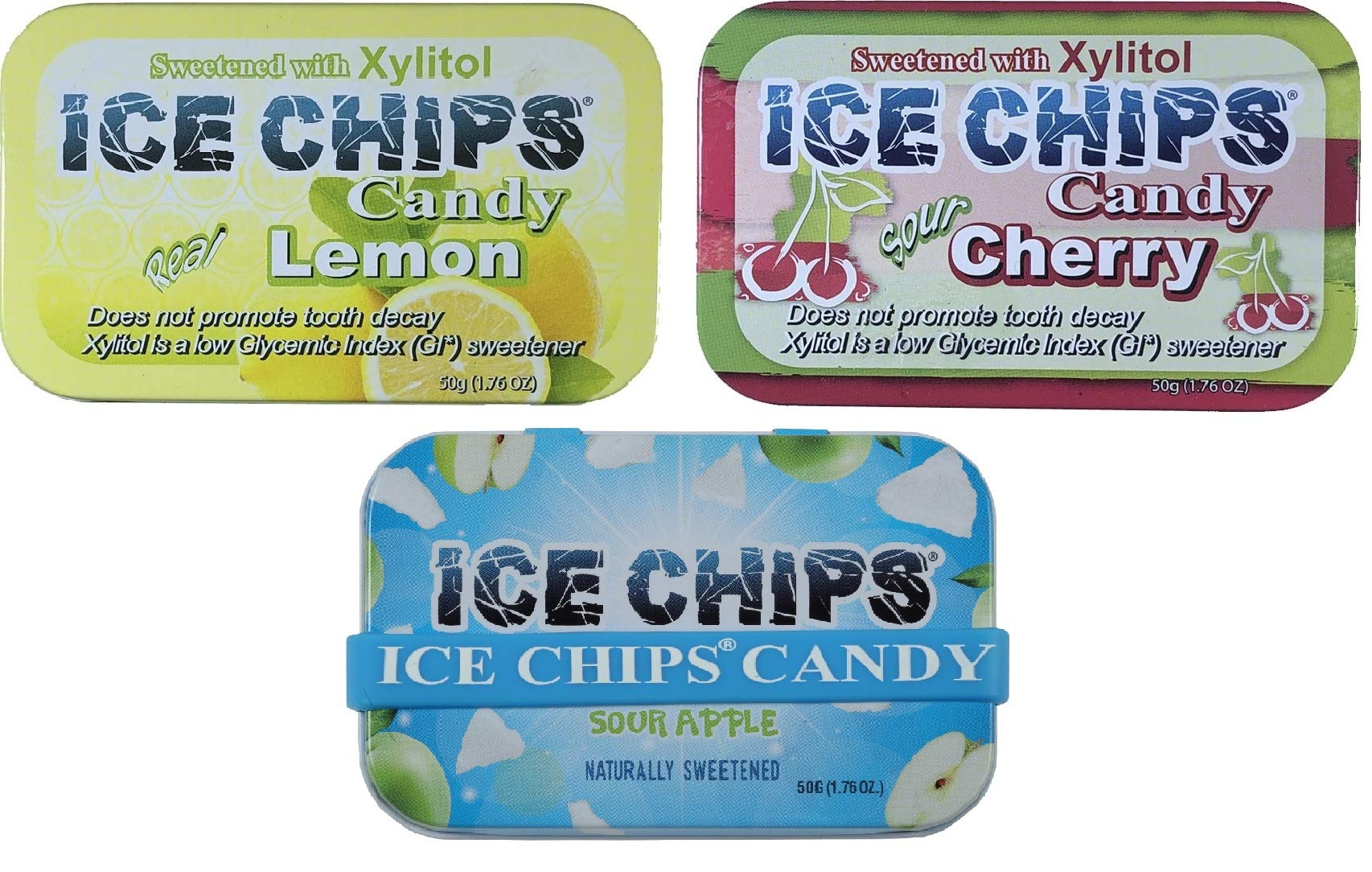 Amazon.com : ICE CHIPS Xylitol Candy 3 Pack Assortment (Sour Apple